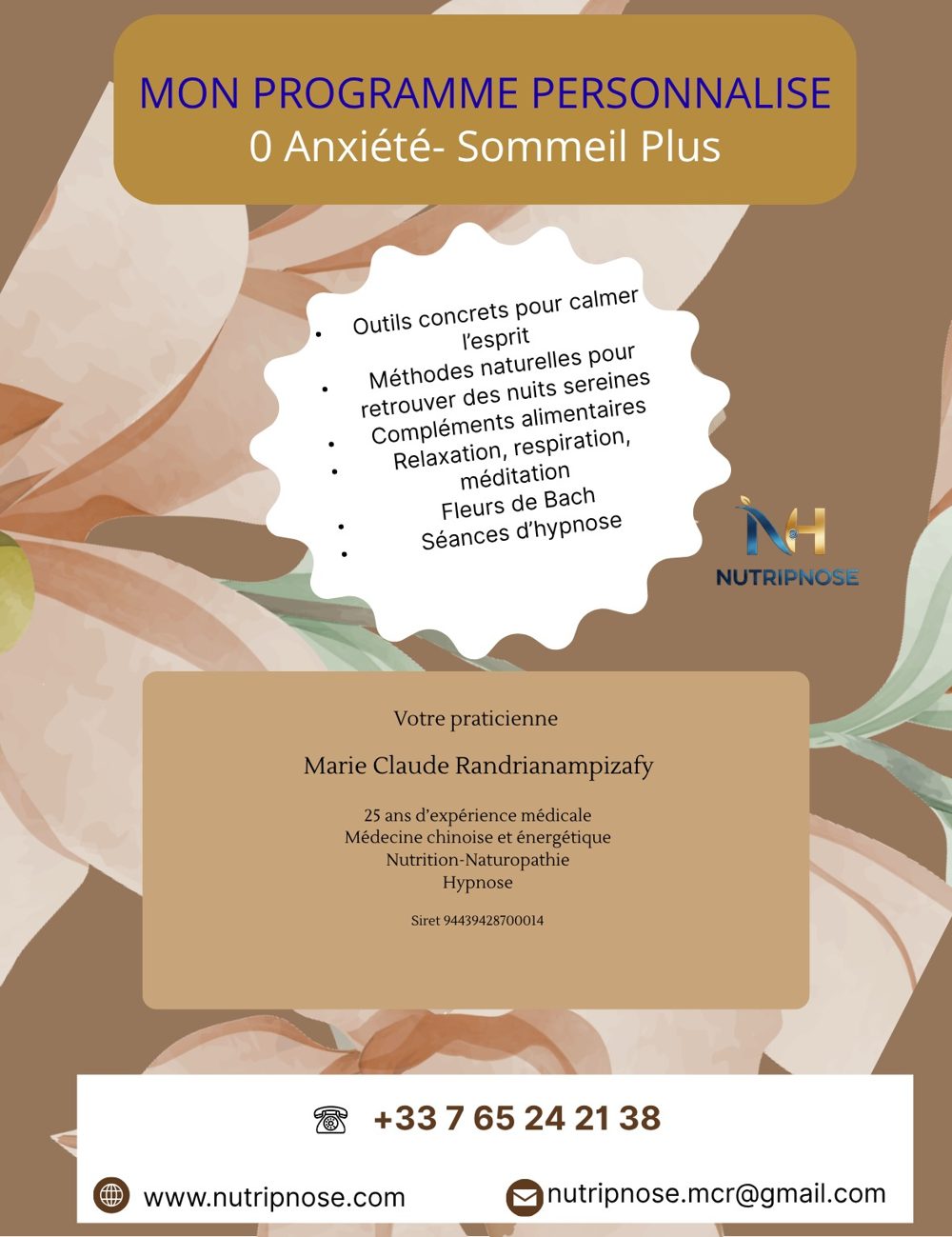 Programme Nutripnose anxiété et sommeil, hypnose et relaxation